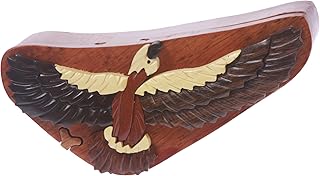 Handcrafted Wooden Animal Shape Secret Jewelry Puzzle Box - Eagle, Walnut