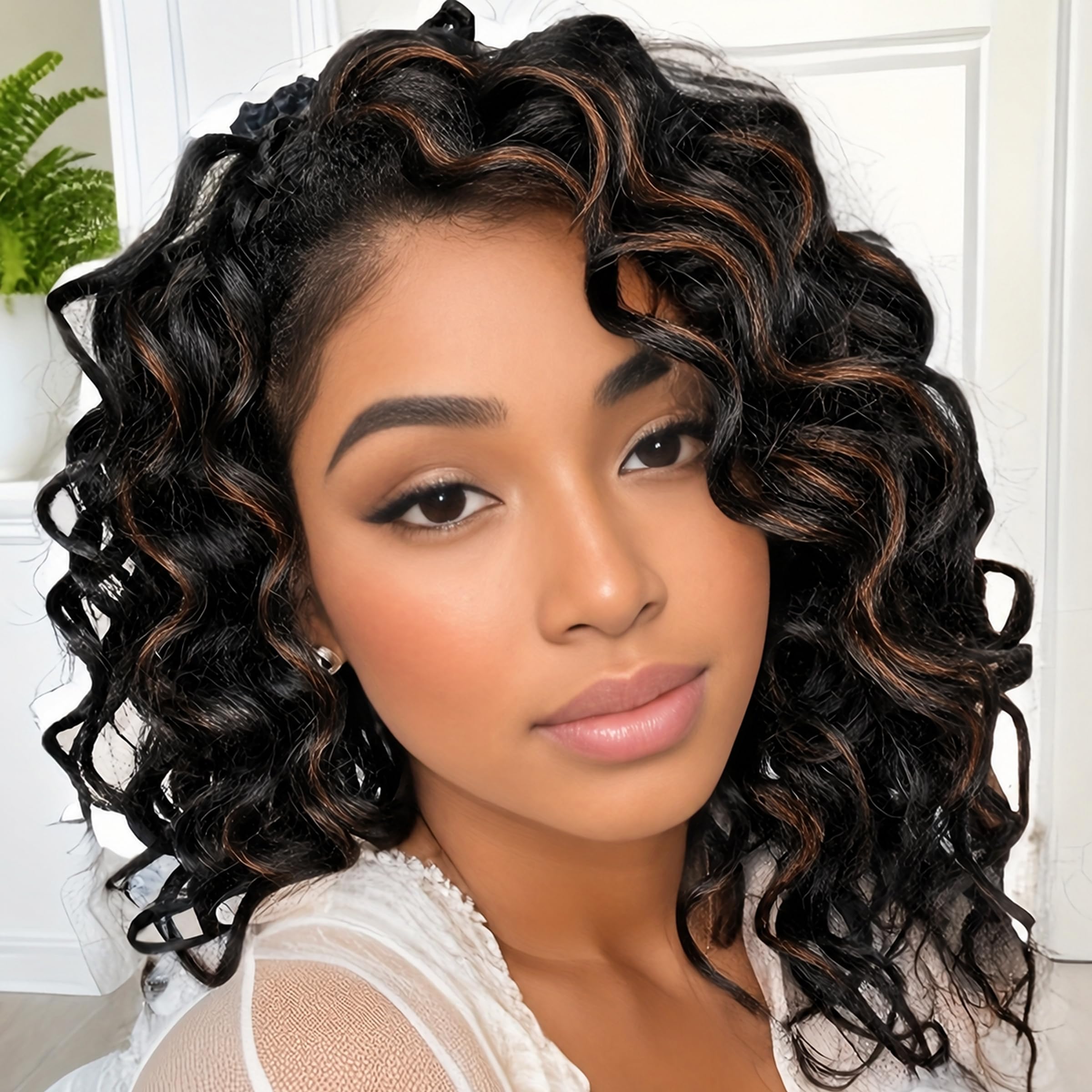 Photo 1 of 126 Strands Ocean Wave Crochet Hair 9 Inch 7 Packs Deep Wave Short Water Wave Wavy Crochet Hair Curly Braiding Hair Crochet Braids Hair Extensions for Women (9Inch (Pack of 7), 1BP30)