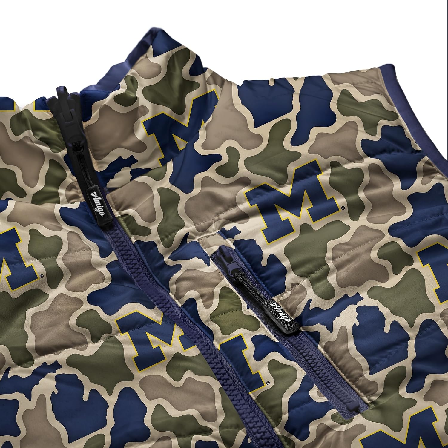 AMIGO NCAA mens Mens College Camo Reversible Field Vest