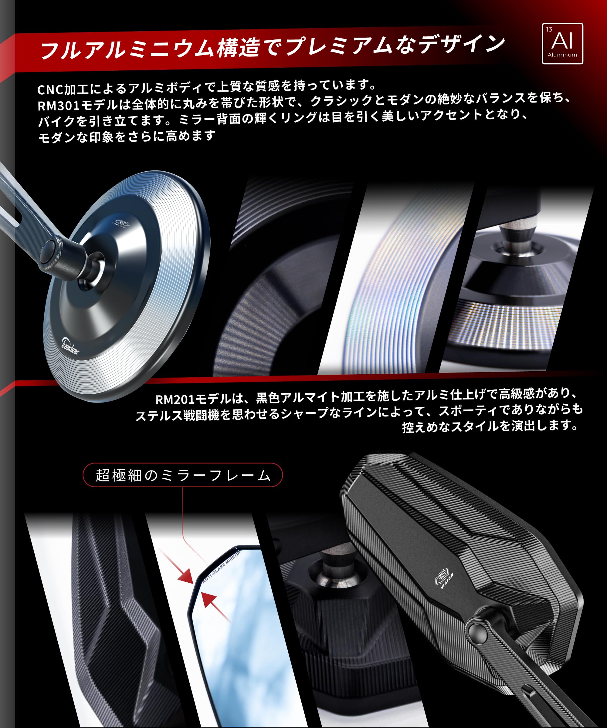 Amazon | Kaedear(カエディア) バイク ミラー バイクミラー 折りたたみ