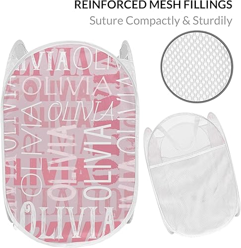 Miniatura 2 de Cesta de lavandería personalizada con nombre y texto, cesta de ropa sucia personalizada para niños, niñas, mujeres, hombres, cesta de almacenamiento