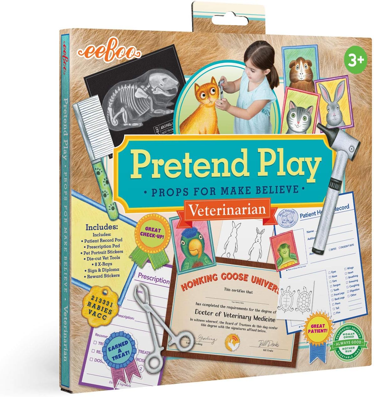 eeBoo: Veterinarian Pretend Play Set, Promotes Creativity and Imagination Development, Props for Make Believe, Allows for Imagination and Creativity, Perfect for Ages 3 and up
