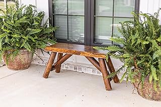 SRL Rustic Logwerks Indoor Bench — Pine & Cedar Wood Bench — Front Porch...