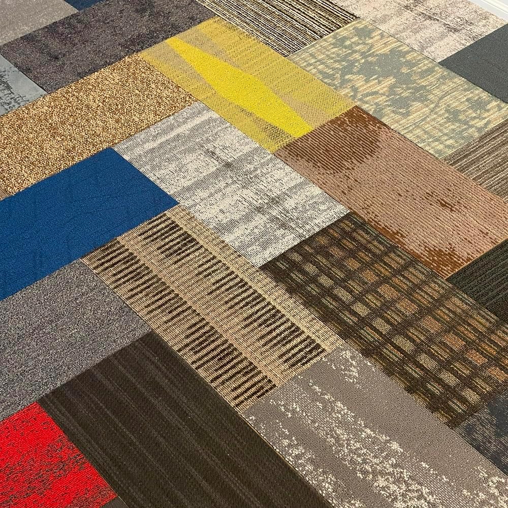 12''x24'' Assorted Carpet Tile Peel and Stick 24 Planks- 48sqft