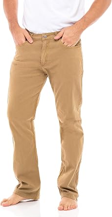 Skylinewears Mens Regular Straight Fit 5-Pocket Stretch Twill Pants
