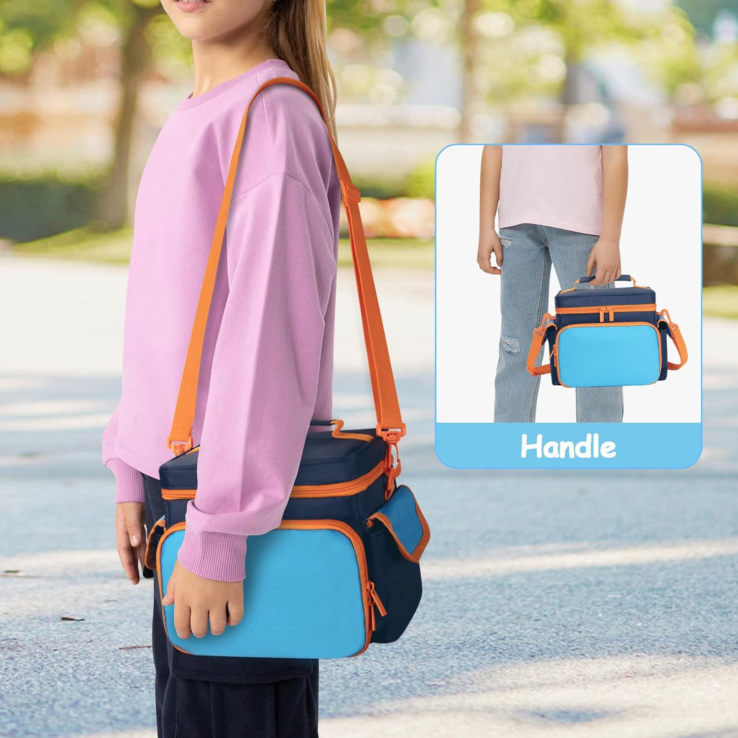 Carrying Case Compatible with Tonies 2/1, Storage Bag Organizer for Audio Player Starter Set, Figures, Headphones, Charging Station, Accessories, with Shoulder Strap and Handle, Blue (Case Only)