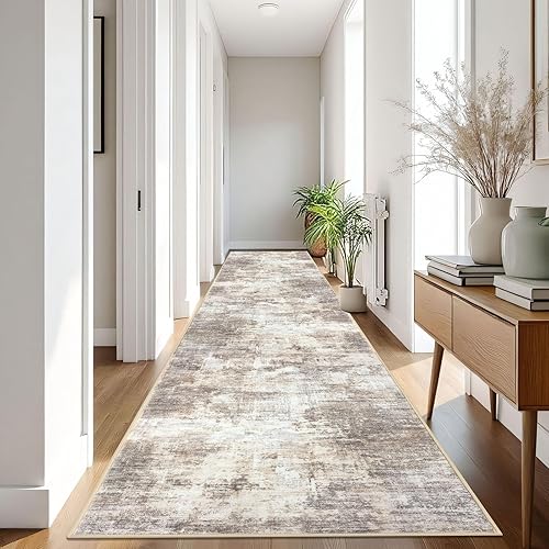 Miniatura 212 de IOHOUZE Alfombra pequeña abstracta de 2 x 3 pies, alfombra de entrada lavable para entrada interior, alfombras con respaldo de goma, alfombra gris