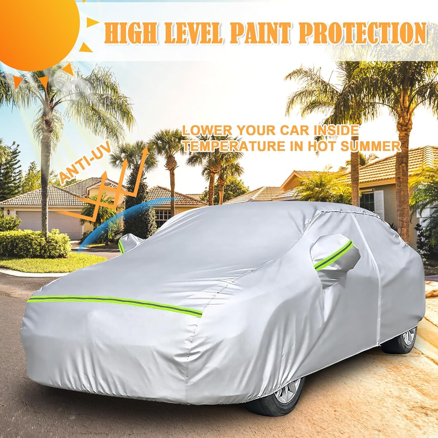 Autoabdeckung Outdoor Wasserdicht Passend für Porsche 911 991 992 996 997 1998-2025, Sommer Vollgarage Autoplane Auto Abdeckplane Outdoor Abdeckung für Regen Sonne Staub UV-Schutz, Silber