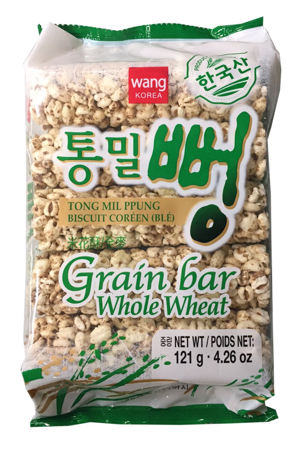 Wang Korea Grain Bar 4.26 oz per Pack (Whole Wheat, 2 Pack)