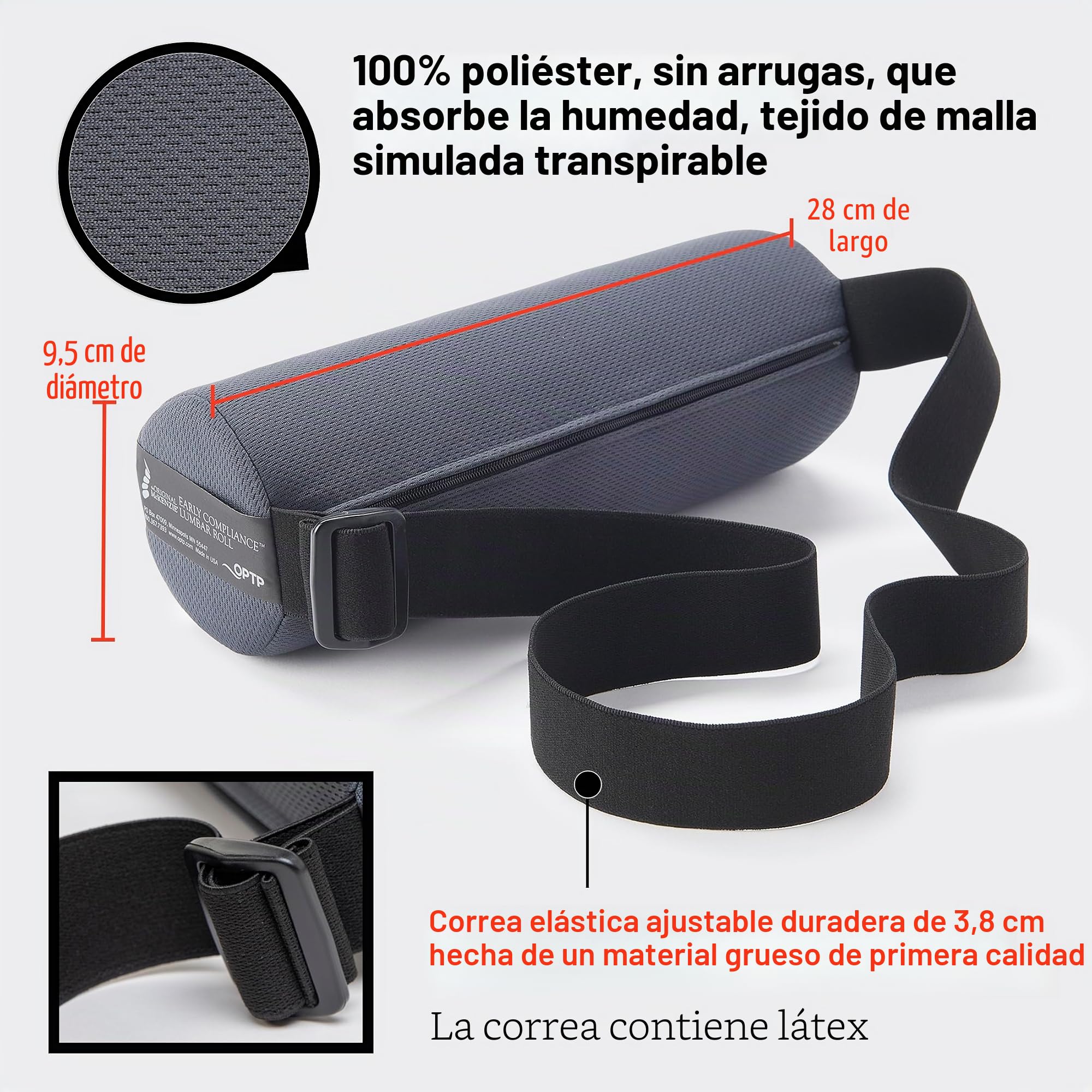 OPTP The Original Mckenzie Early Compliance Lumbar Roll - Soporte Lumbar para sillas de Oficina y Asientos de Coche