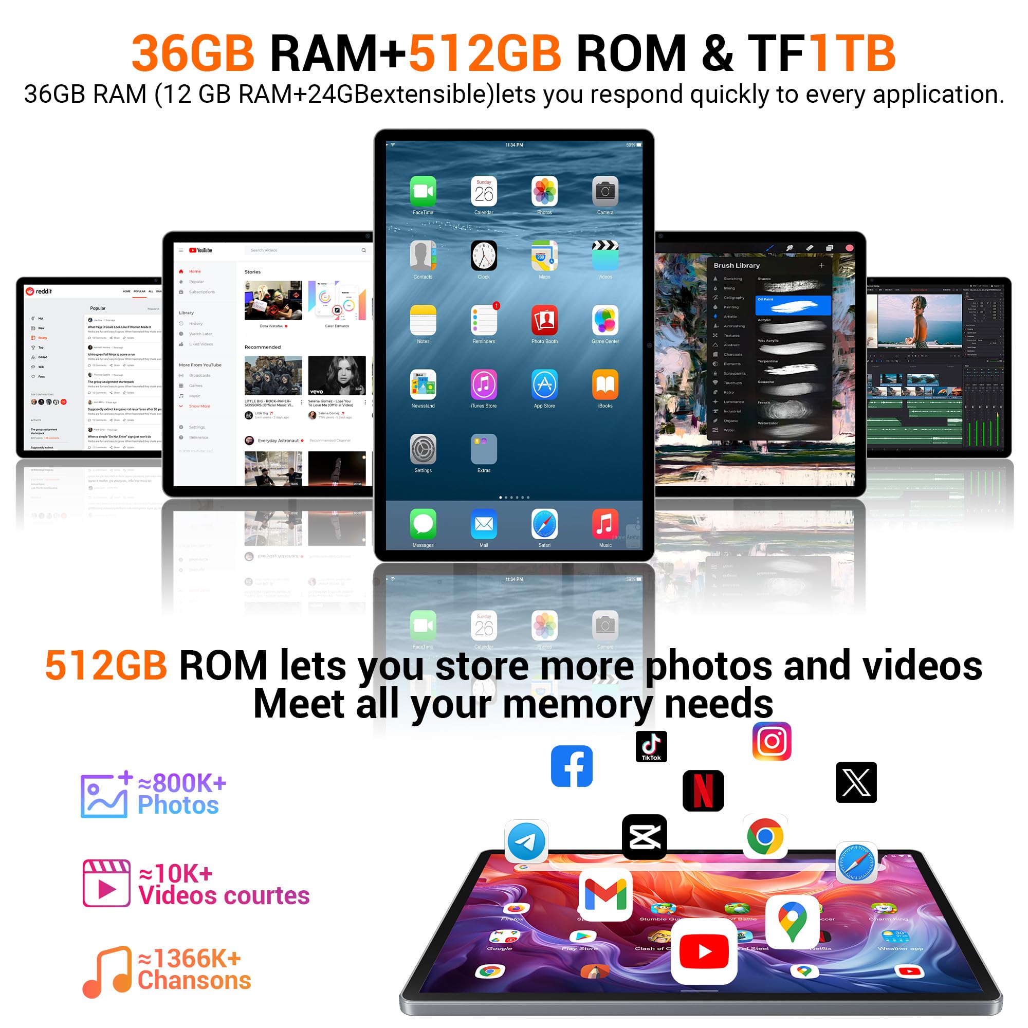 BEYNIVAN Tablet13 Pollici Android 15 tablet con 4G LTE/5G WiFi,36GB RAM+512GB ROM+1TB Espansione,2944x1840 FHD+, Gemini AI,11580mAh,13MP+8MP,BT 5.0/GPS/Split-Screen/Face ID/Tab con Tastiera,Grigio