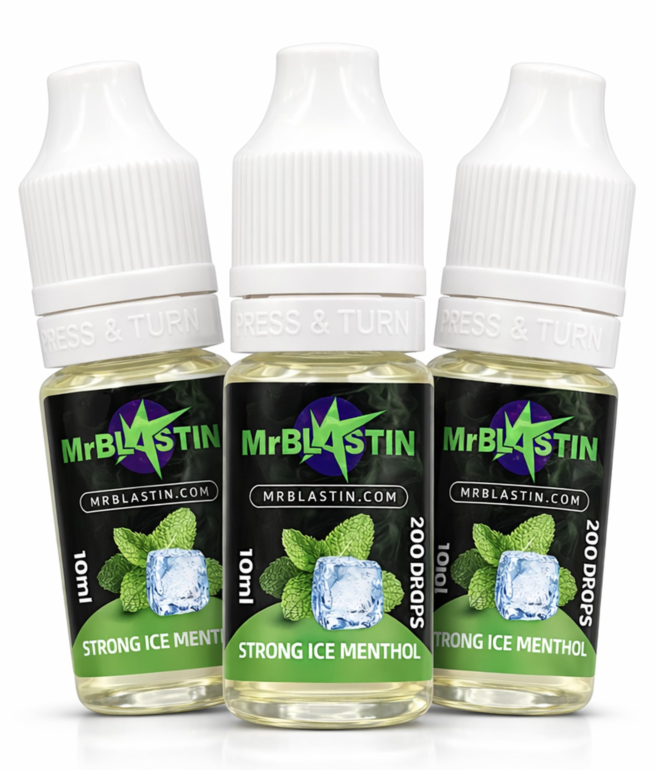 Fort Glace Menthe Gouttes pour les Cigarettes - Paquet de 3 Cas - Distributeur Transformer vos filtres à cigarettes Menthol, 200 gouttes par flacon de 10 ml - La formule unique Ice Menthol