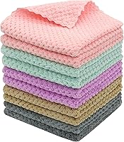Vista 11 de Trapos de limpieza de microfibra sin pelusas, paquete de 10 trapos de secado rápido para limpieza, paños de cocina súper absorbentes para lavar
