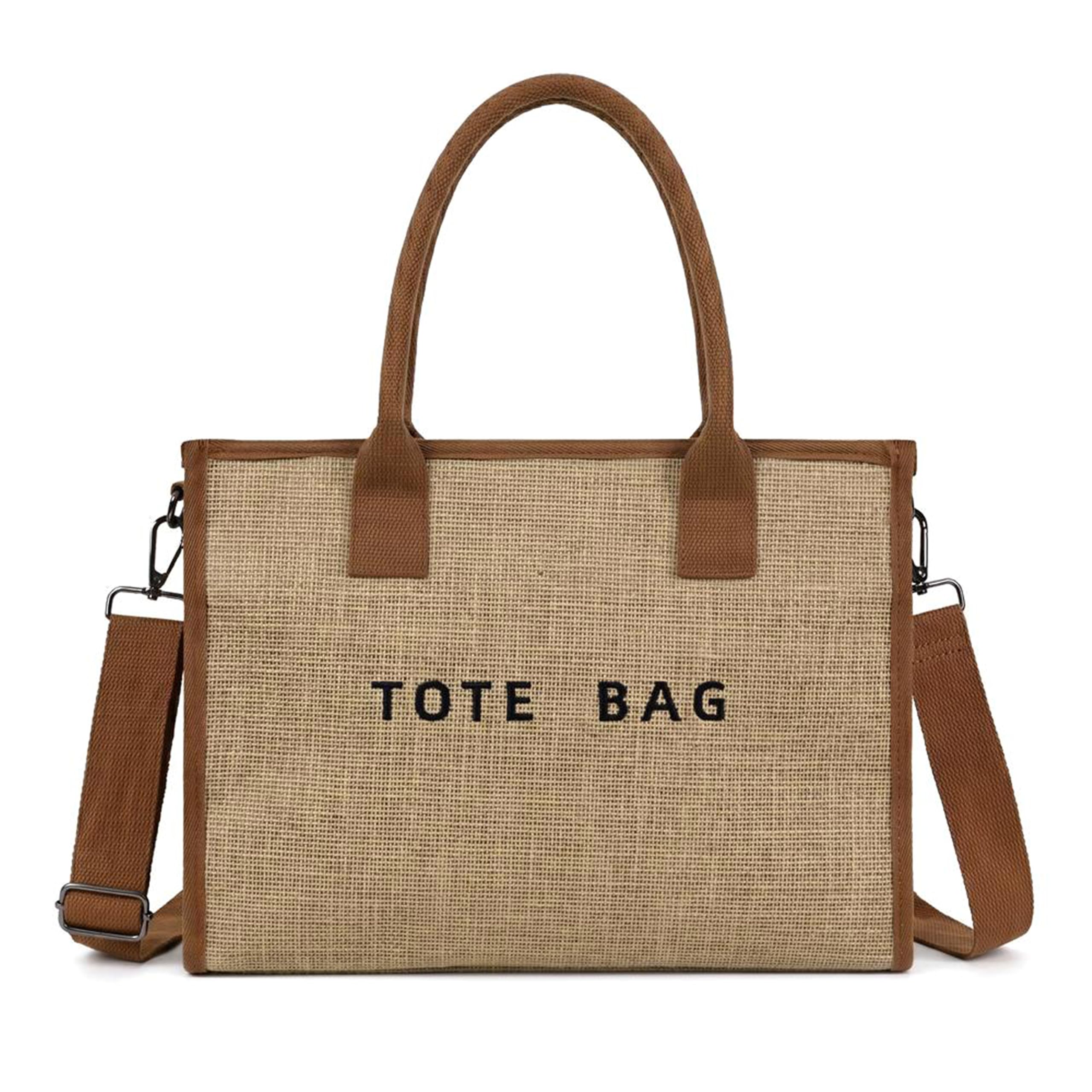 GISMTR Women's PVC Letter Print Tote Bag, Purse with Shoulder Strap