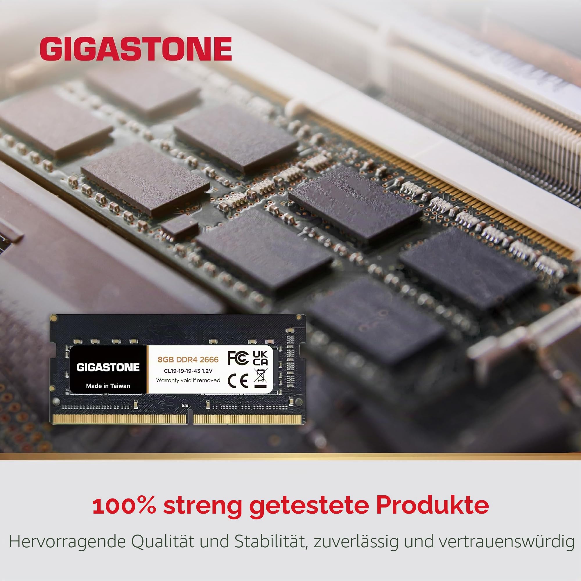 【DDR4 RAM Nur für Laptops】 GIGASTONE 16GB Kit (2x8GB) DDR4 2666MHz (2400MHz or 2133MHz) PC4-21300(PC4-19200/17000) CL19 1.2V SODIMM 260Pin Nicht-ECC ungepuffert Notebook Laptop Speicher-Upgrade