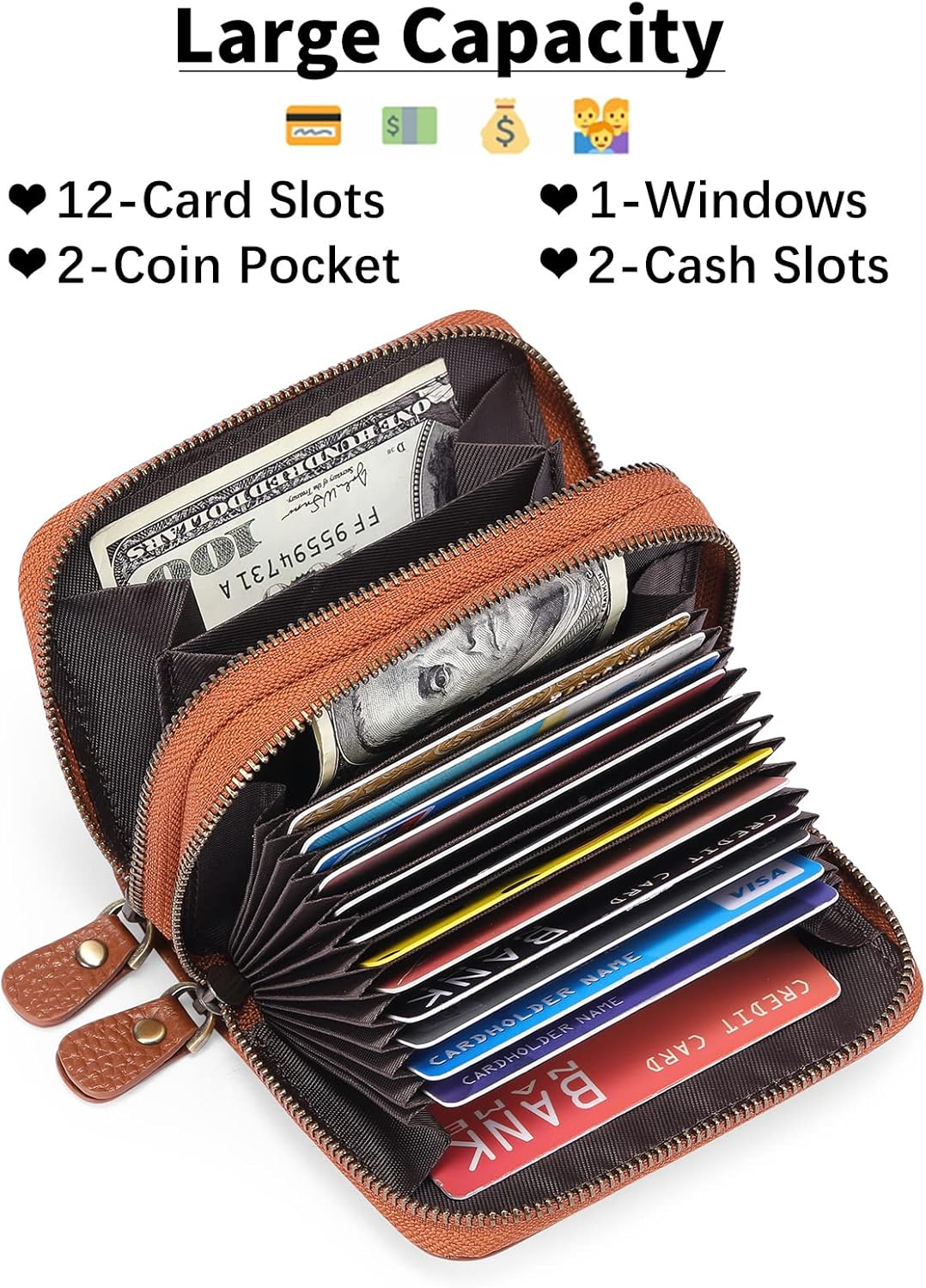 Small Genuine Leather Wallet for Women,RFID BLOCKINg Credit Card Holder