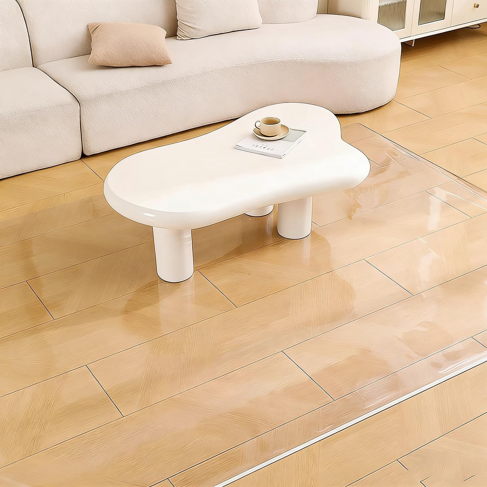 Protector de alfombra transparente y mantel de plástico impermeable para hogar y oficina 1