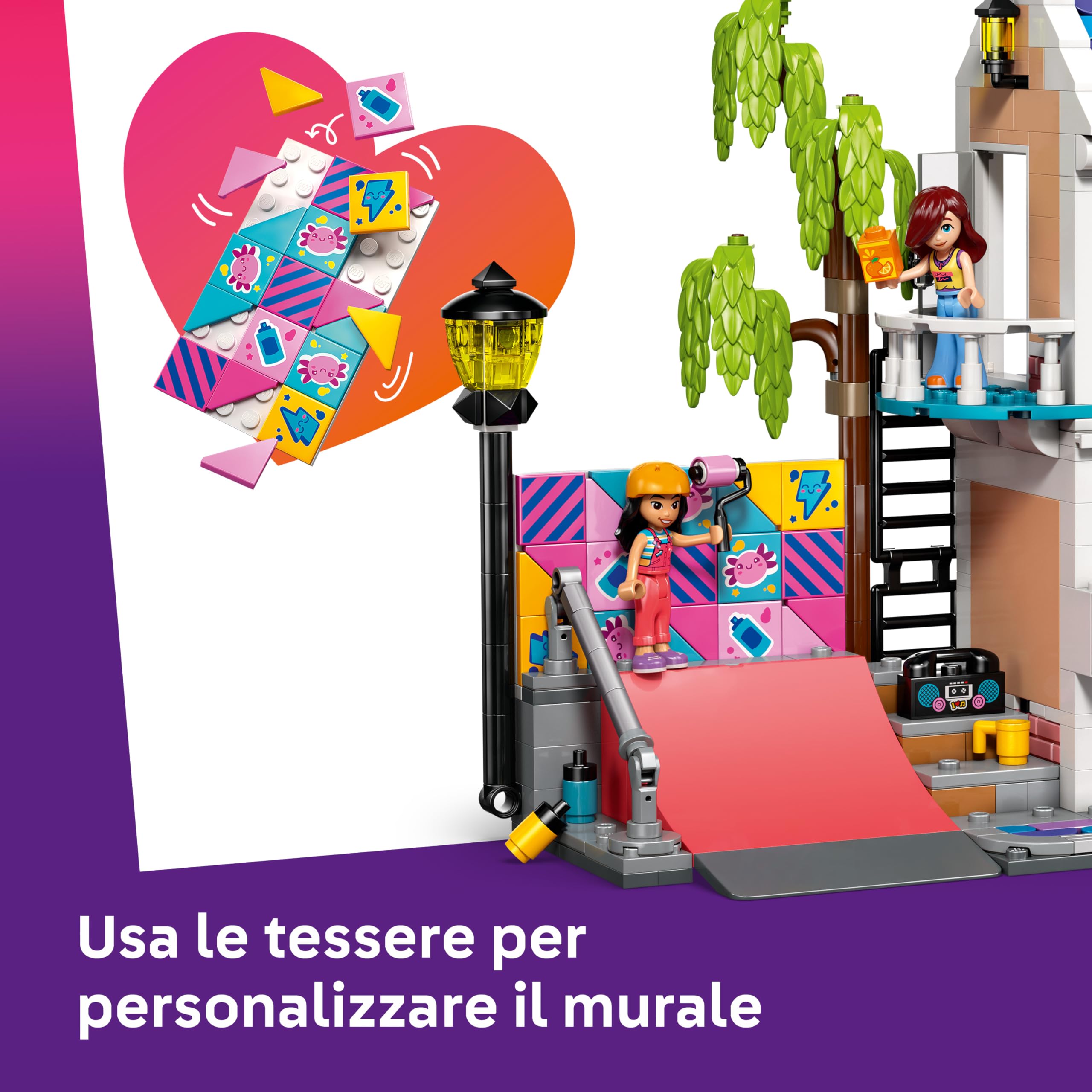 LEGO Friends Casa della Famiglia di Liann - Giocattolo in Miniatura da Costruire con Giardino, 4 Mini Bamboline, Animale Axolotl, Gecko e Accessori - Regalo di Compleanno per Bambine da 7 Anni - 42687