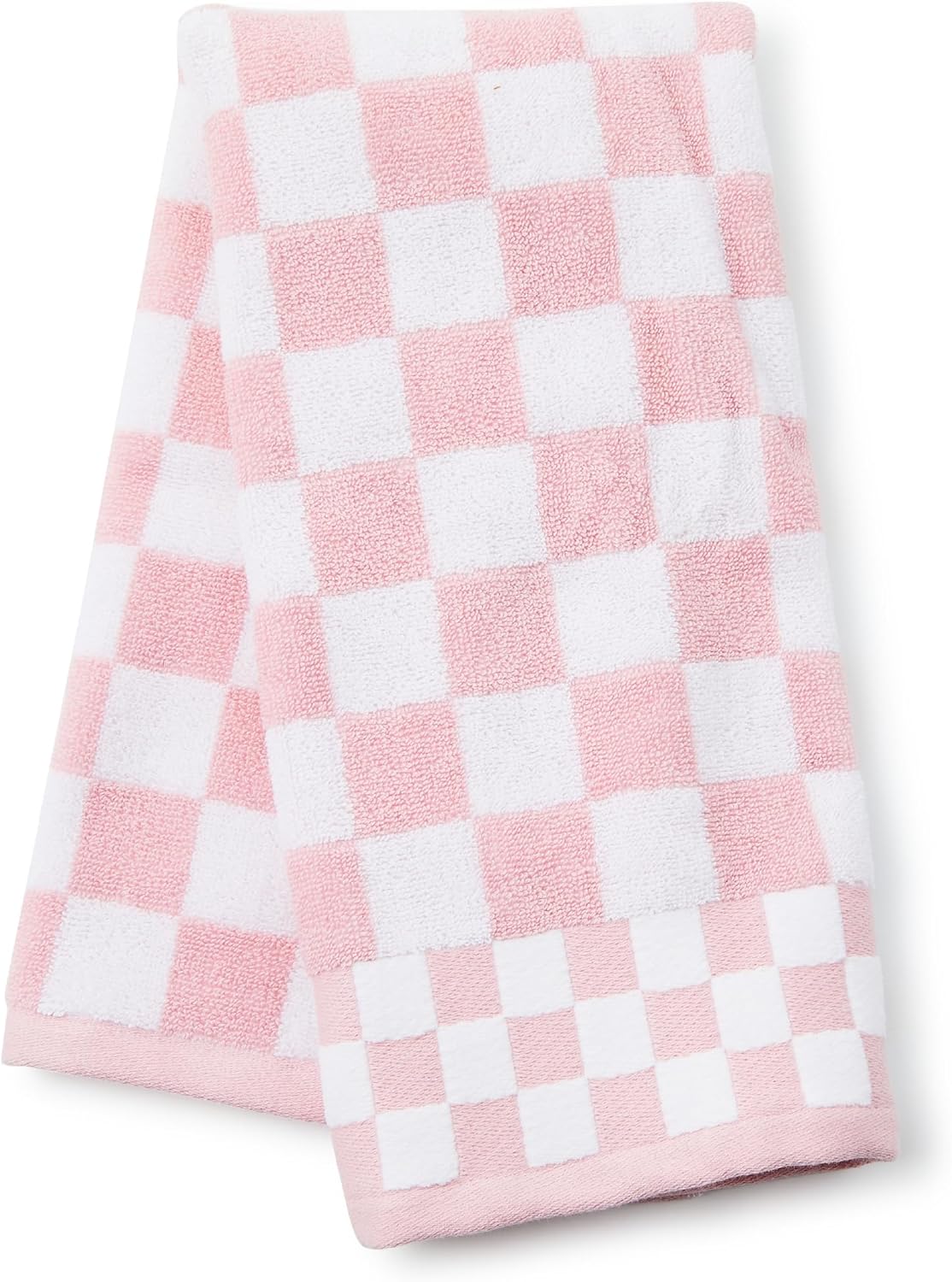 MACKENZIE-CHILDS Hand Towel, Cute Decorative Hand Towel for Bathroom and Kitchen, Pink-and-White Rosy Check