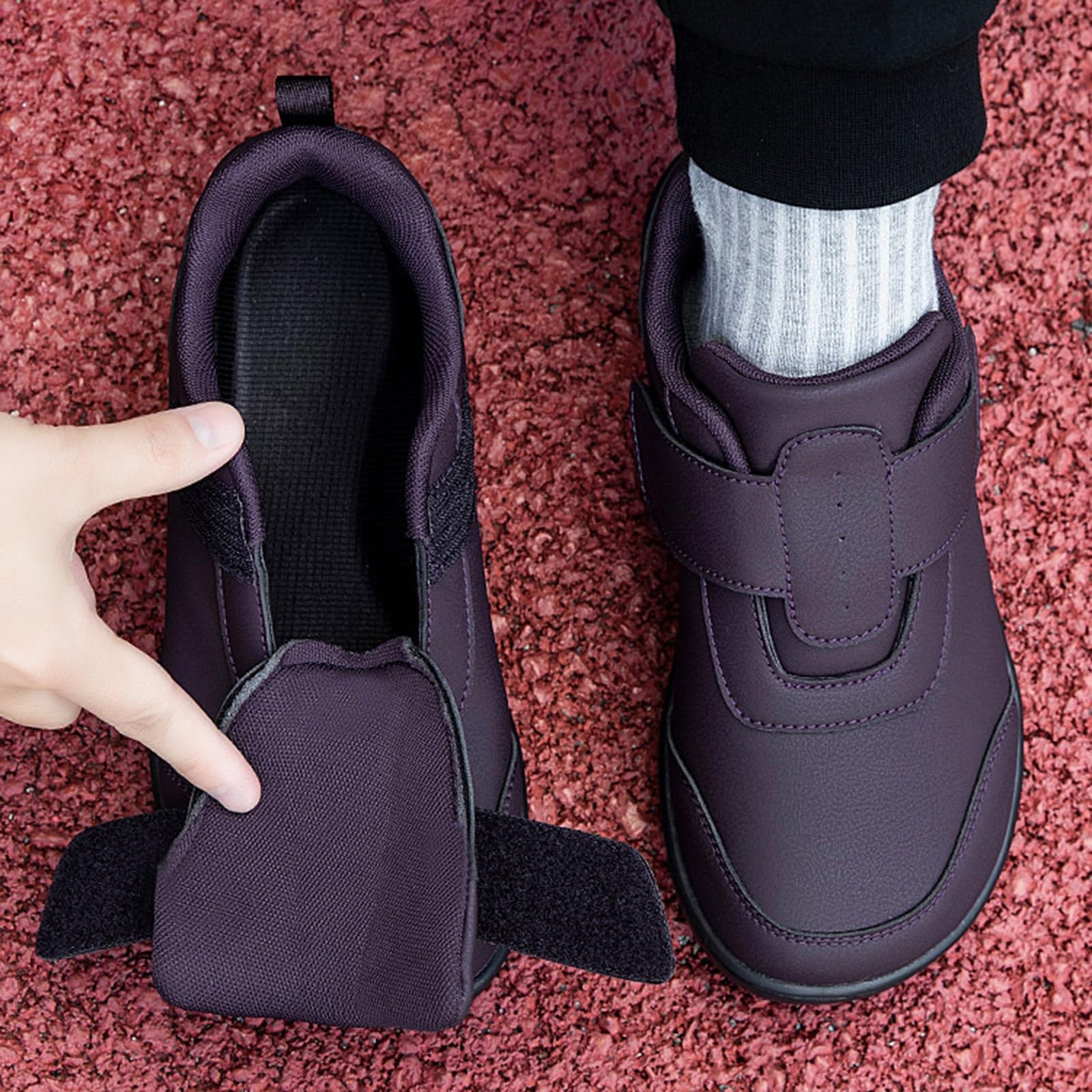 Chaussons Homme Hiver Chaud Fantaisie Chaussures en Cuir Grande Taille pour Le Printemps et l'automne, modèle à Bout Large sans Lacets, Confortables pour la Marche, idéales Sandales Homme Taille 6