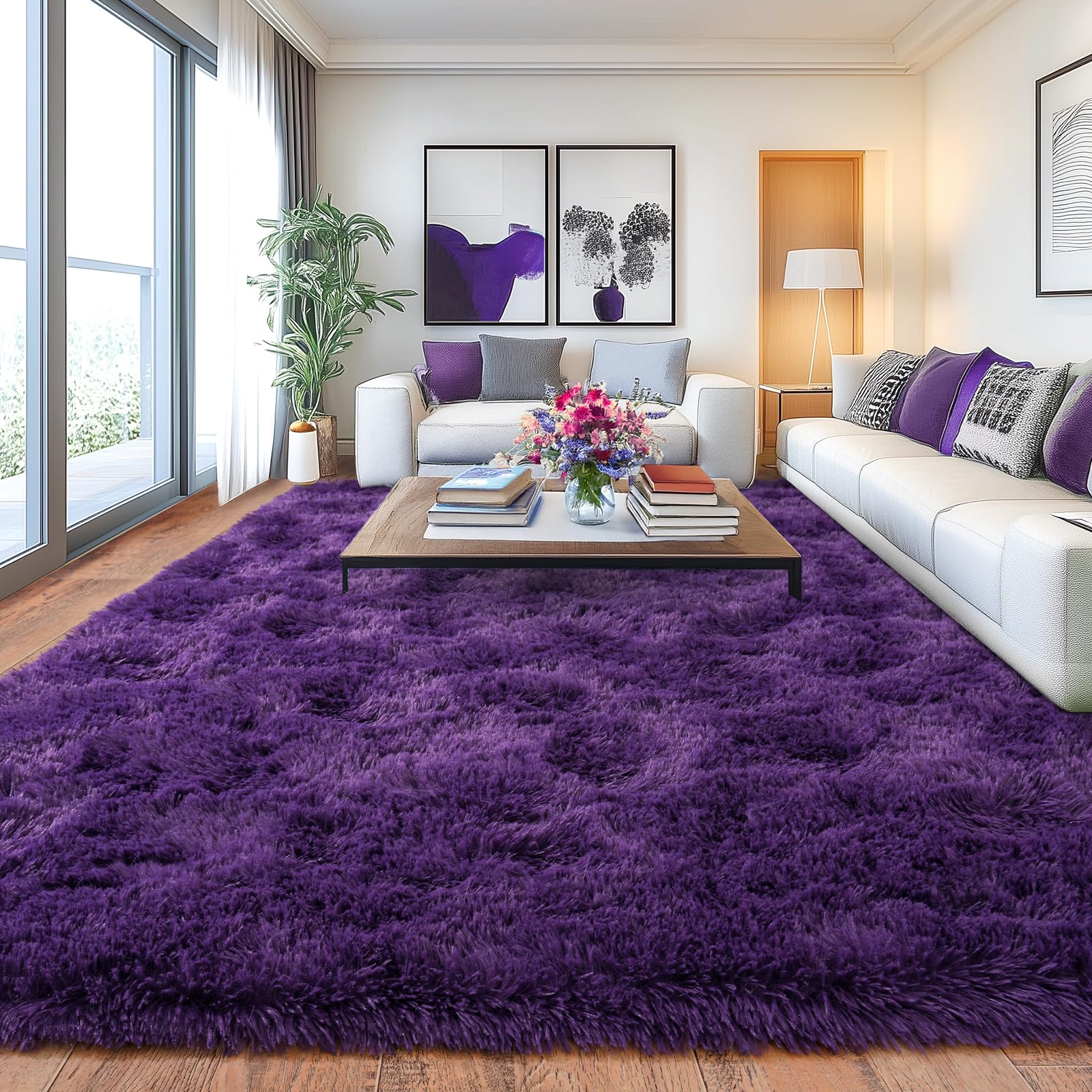 Chicnix Teppich Hochflor Flauschig rutschfest Weich für Wohnzimmer Schlafzimmer Kinderzimmer Teenager Schlafsaal