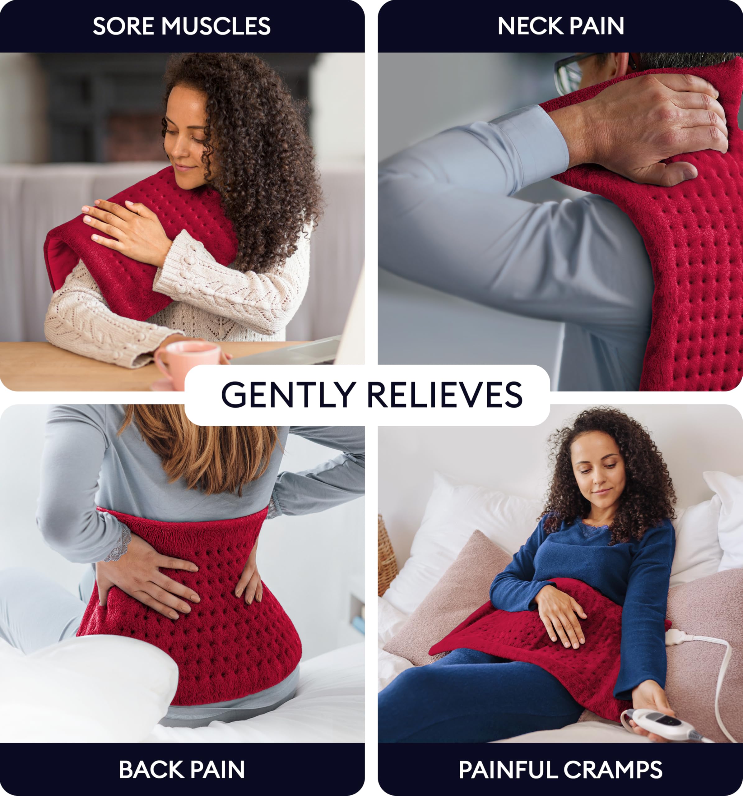 Condition photo showing New/Like New for GENIANI XL Electric Heating Pad for Back Pain & Cramps Relief, Electric Throw, Birthday Christmas Gifts for Women, Auto Shut Off, Machine Washable, Heat Pad for Neck & Shoulder, Viva Magenta 12'‘×24’’
