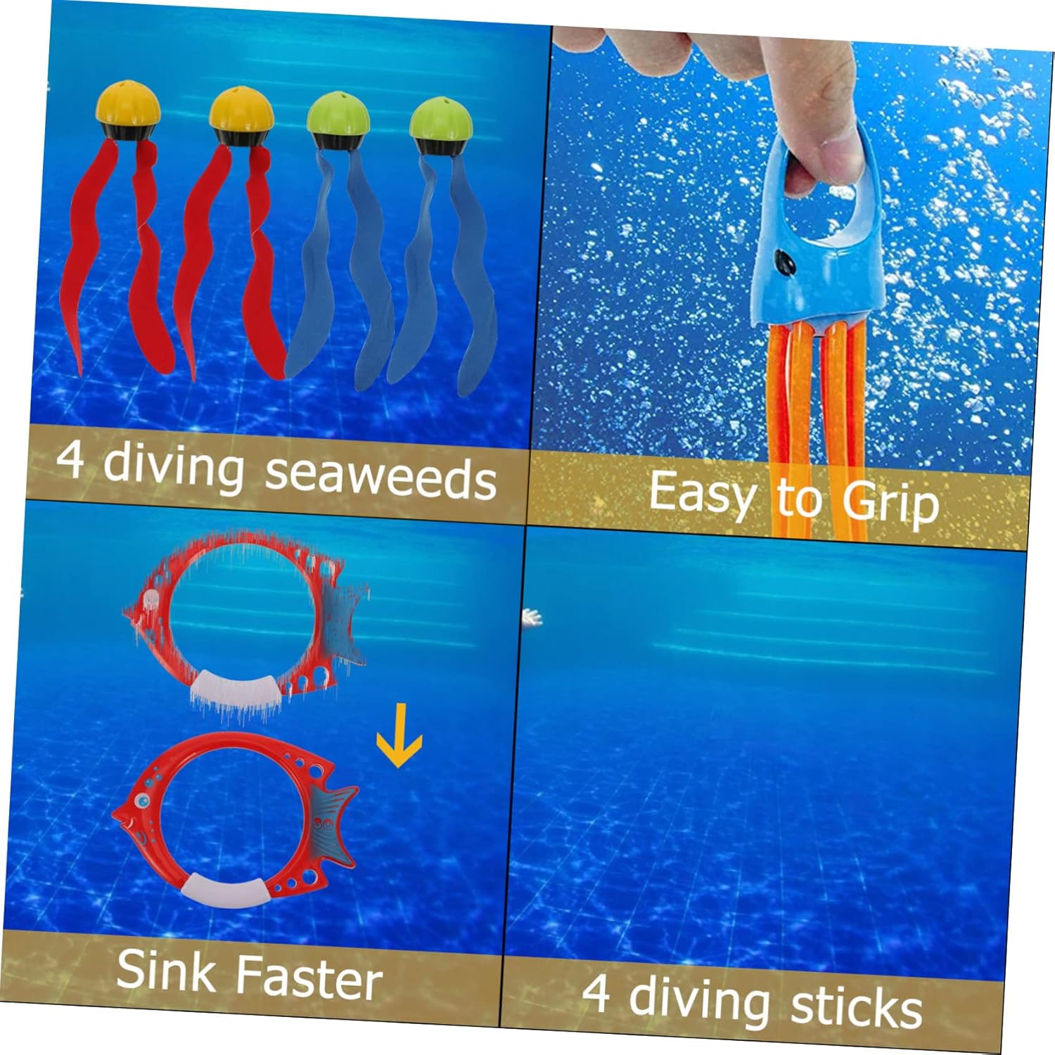 17pcs Summer Diving Lightweight Weighted Underwater Pool Game for Swimming Practice and Skill Development Random Color