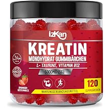 Creatine Gummy Bears 5000mg - Vegan Creatine Monohydrate Gummies 5G for and Gym Supplement - Strawberry Flavour 120 Gummy Bears 30 Servings 1