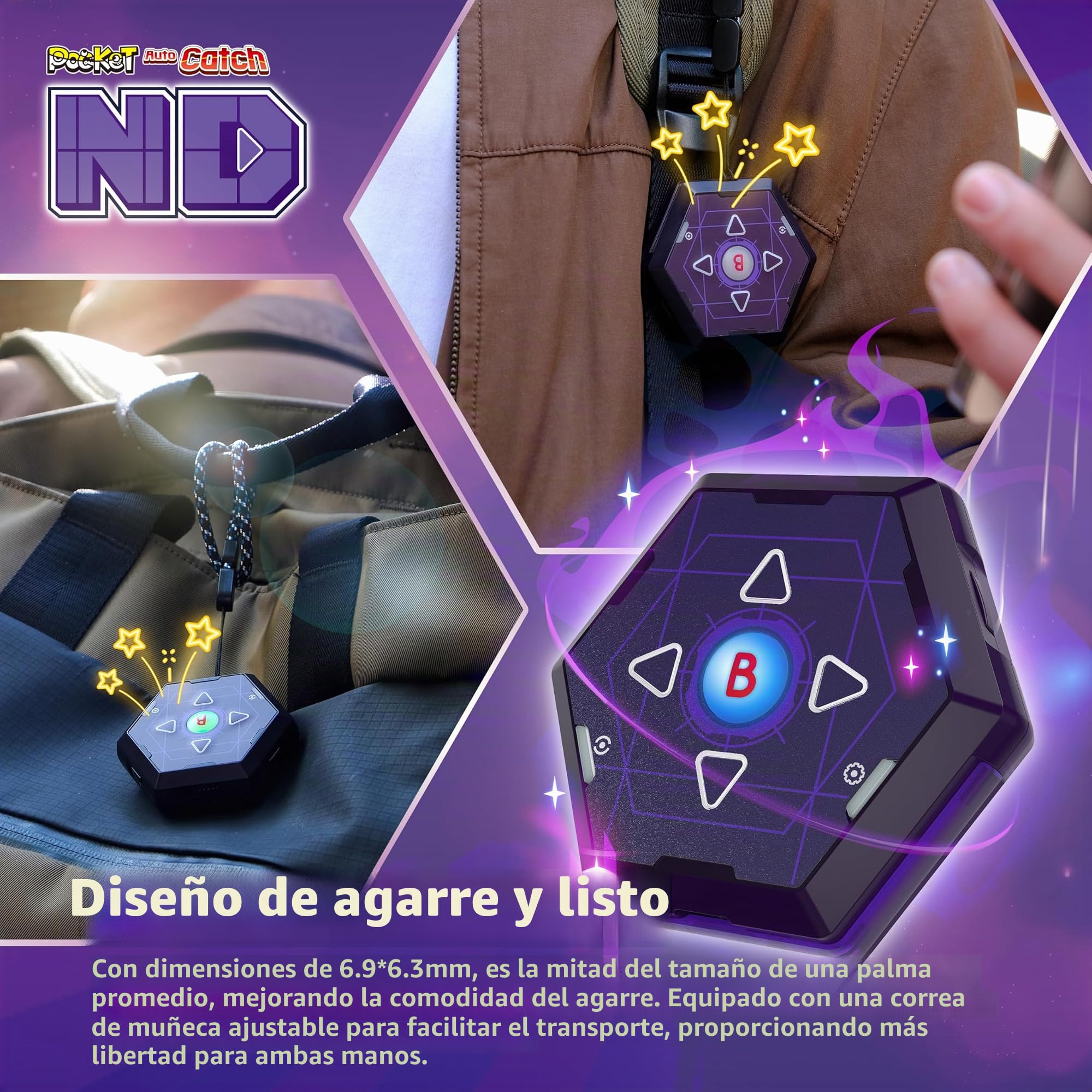 Brook Auto Catch ND – Atrapasueños de coche sin esfuerzo para personas mayores y niños, Hyper Tap para juegos instantáneos de monstruos de bolsillo, compacto y manos libres. 【Versión exclusiva】