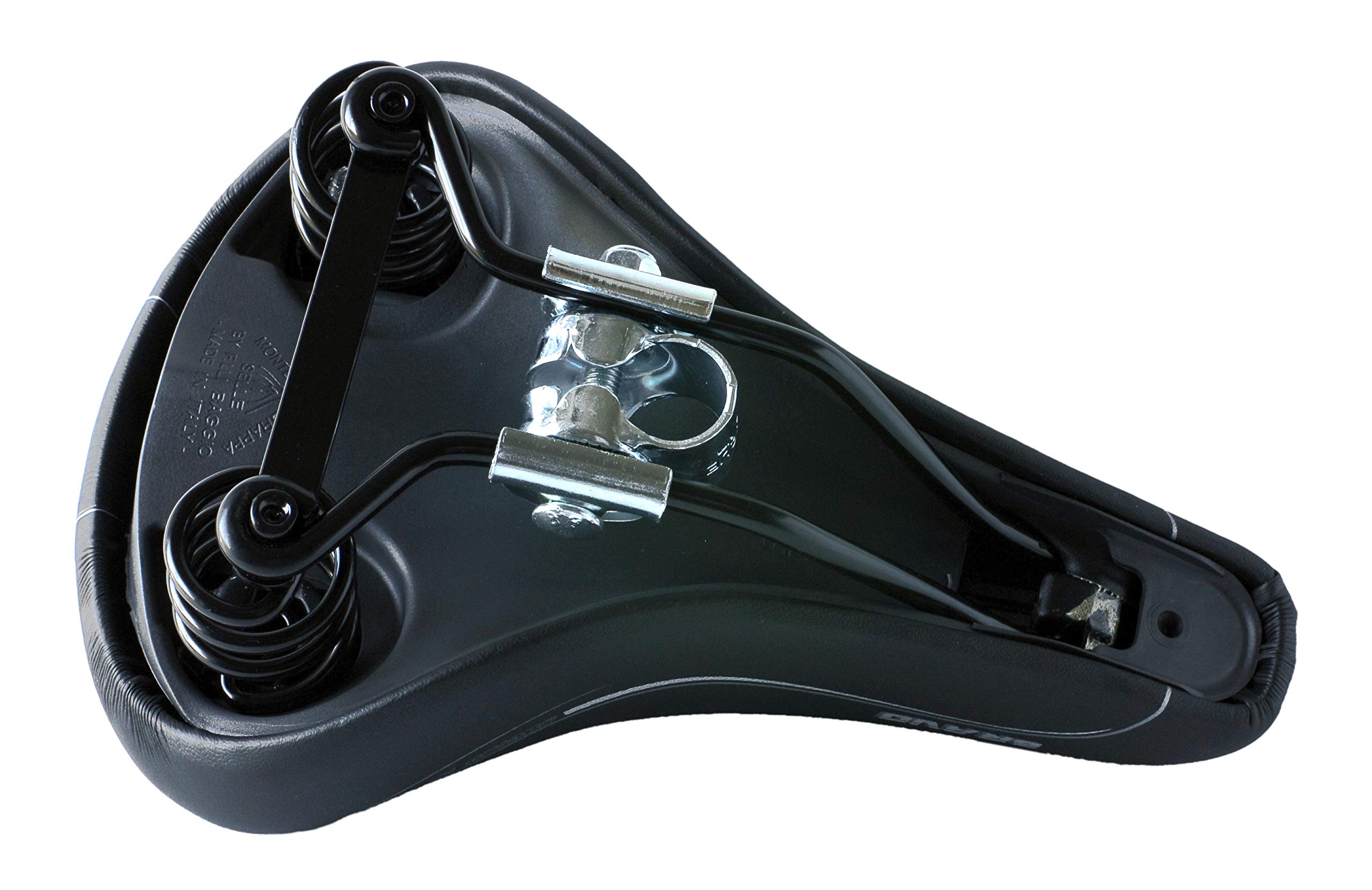 Sella Montegrappa Originale in Pelle Sintetica con Doppia Molla Antiurto per City Bike E MTB. MOD. El Bravo Soft.