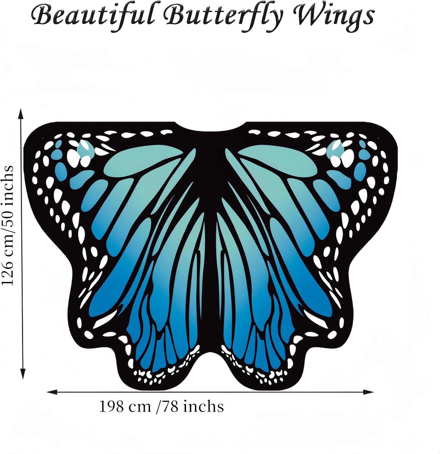 Halloween Costumes Woman 2025-Butterfly Costume Wings Cape with Lace Mask and Headband for Women Adult - Image 3