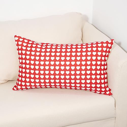 Miniatura 4 de TAJWE Juego de 2 fundas de almohada para el día de San Valentín de 12 x 20 pulgadas, con texto en inglés "I Love You", para boda, San Valentín,