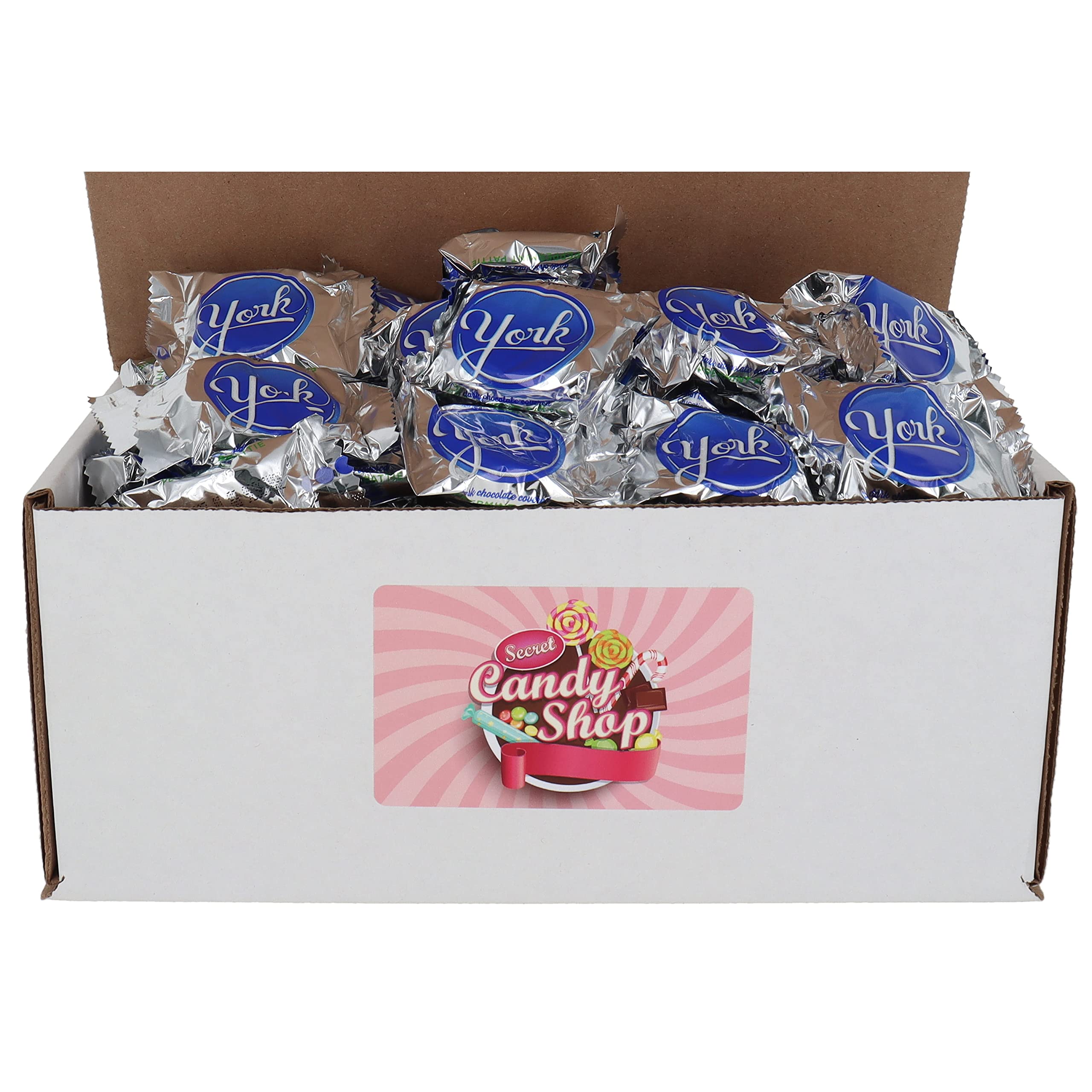 SECRET CANDY SHOP York Peppermint Patties Dark Chocolate Mint Candy Candy in Box, 2Lb (Individually Wrapped)