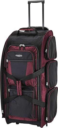 Travelers Club Xpedition 30 Inch Multi-Pocket Upright Rolling Duffel Bag