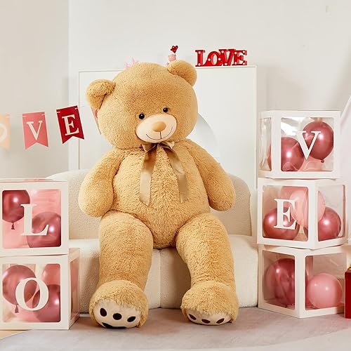 Miniatura 2 de Tezituor Oso de peluche gigante de 5 pies, animal de peluche grande, tamaño real, oso de peluche, San Valentín, Navidad, cumpleaños, para novia,