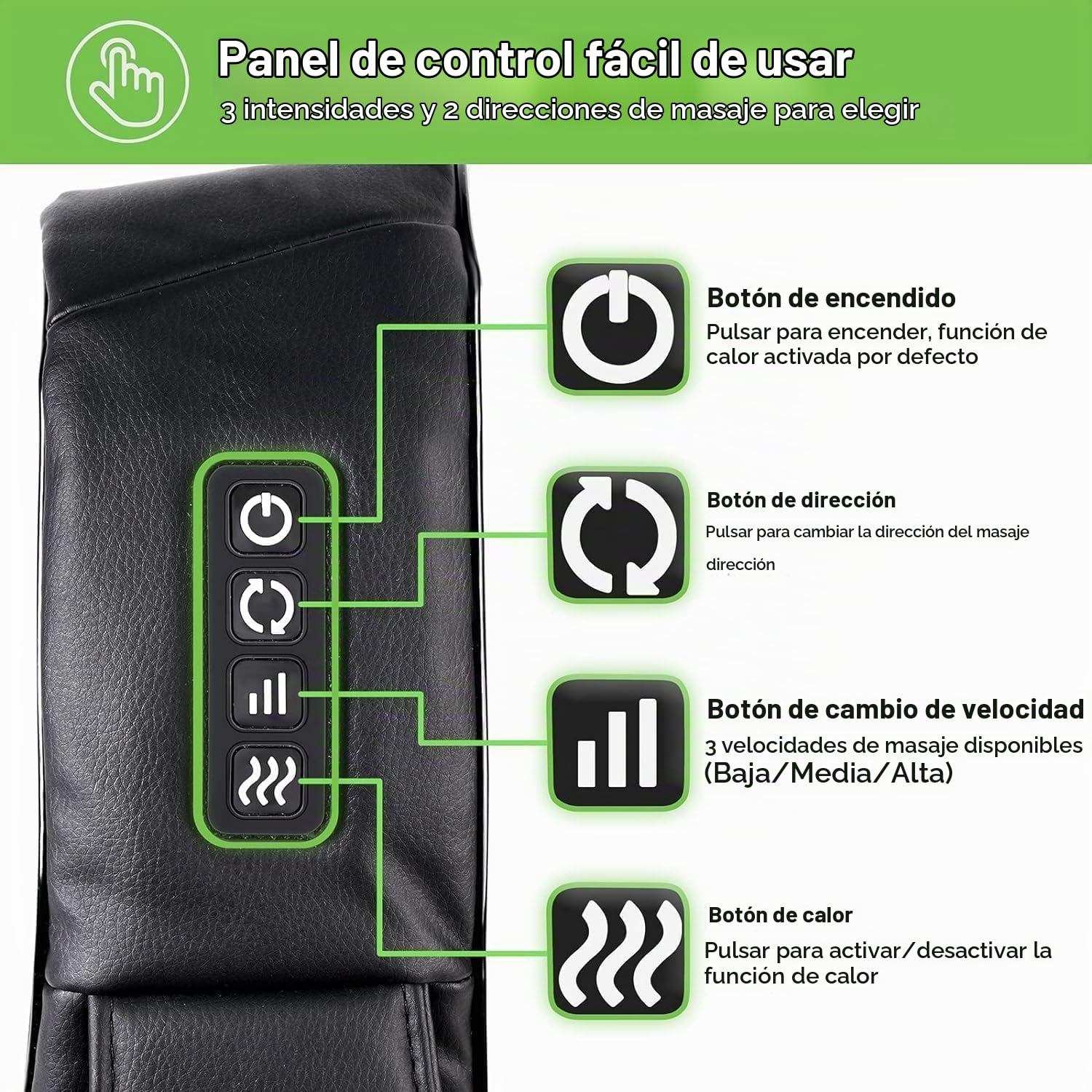 Cotsoco Masajeador Cervical y Espalda con Calor Relajante,Cuero PU | Shiatsu Eléctrico Maseajor de Cuello y Hombros , 3D Masaje de Amasamiento Giratorio,Regalos Originales Mujer/Hombre