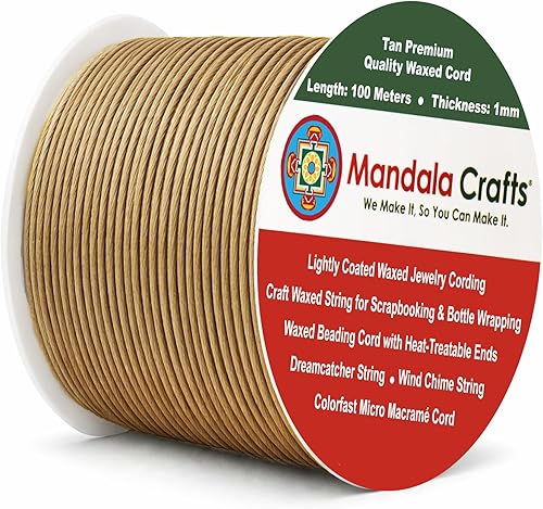 Miniatura 229 de Cuerda Mandala Crafts 0.03 pulgadas 109 yardas para hacer joyería, artesanía, macramé, cuerda de algodón encerado