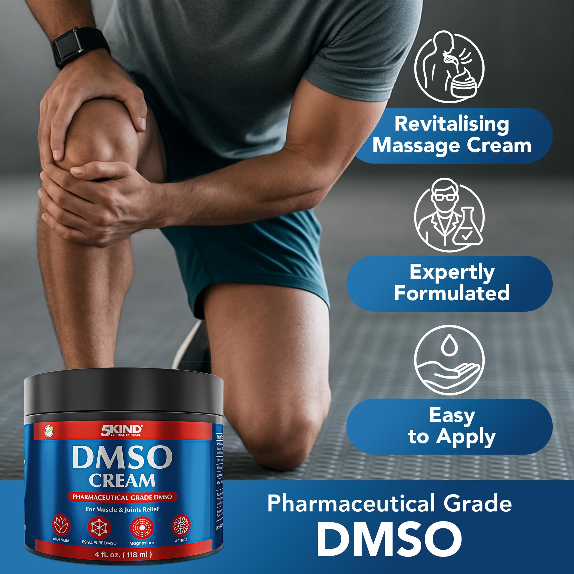 5Kind DMSO Cream for Pain Relief 4 fl oz Topical Muscle & Joint Pain Relief — Amazon image 6