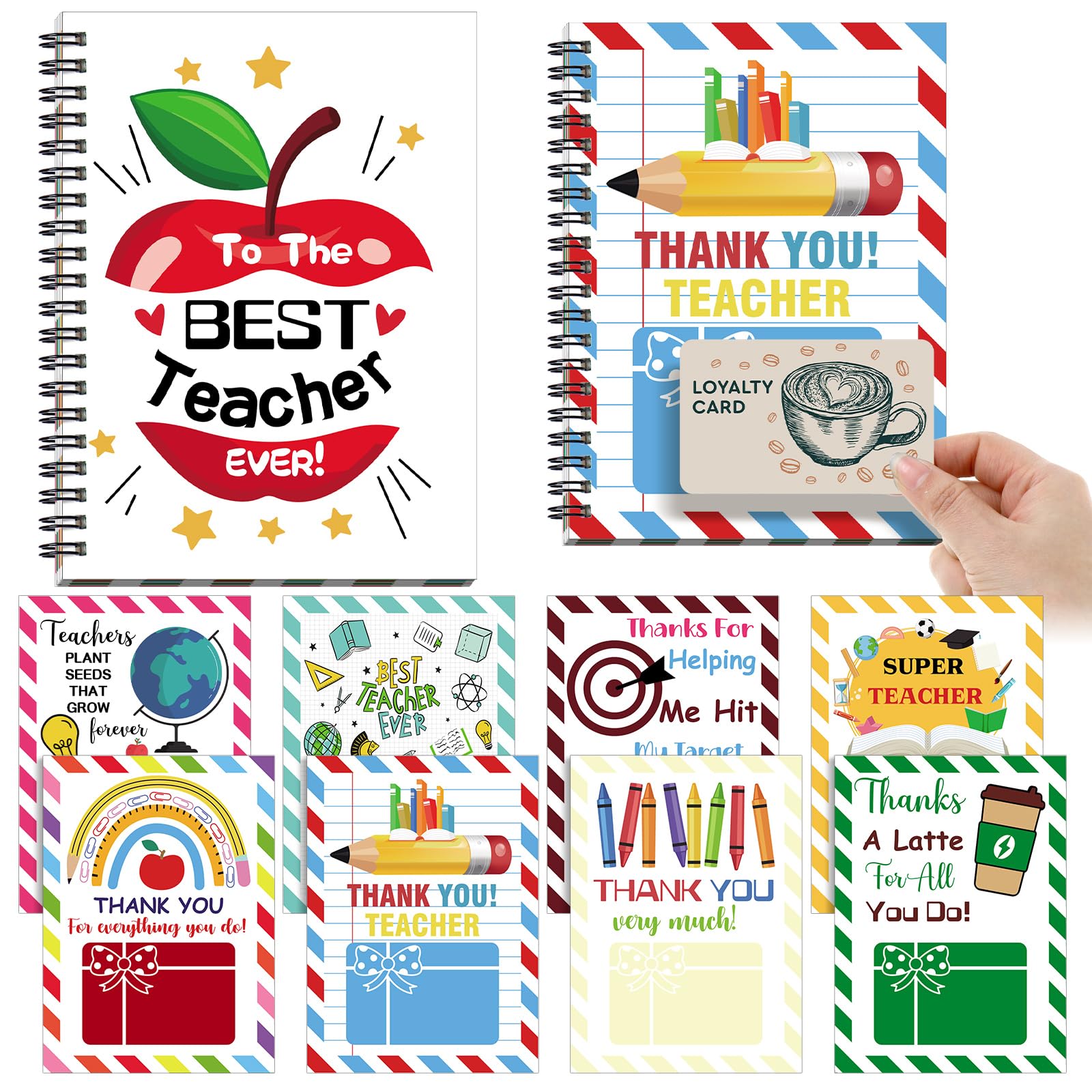Motiskyy Teacher Valentine Appreciation Gifts Teacher Appreciation Gift Card Book 20 Pages Thank You Gifts for Instructors