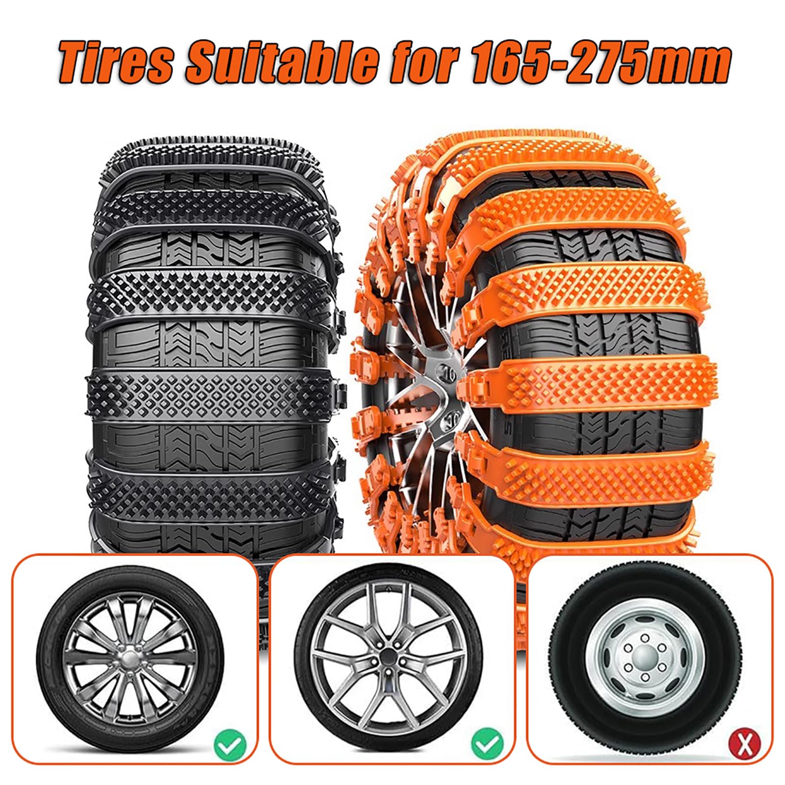 LECREA 10 Pezzi Catene da Neve Auto per Jaguar XF 2008-2020 2021 2022 2023 2024 2025, Catene Antislittamento per Pneumatici, Aiuto di Trazione Invernale, Aderenza Migliorata su Neve e Ghiaccio