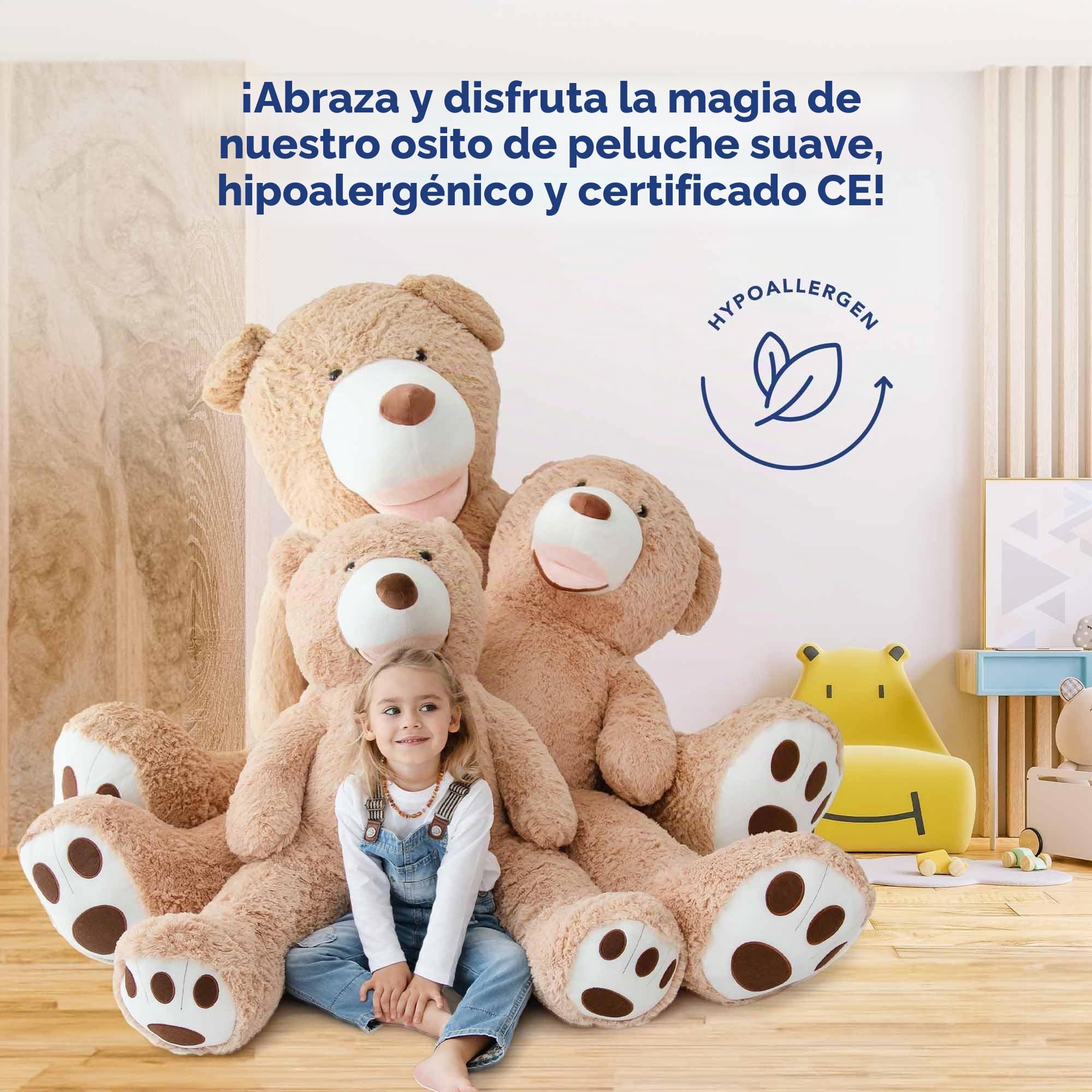 MKS Oso de peluche XXL de 200 cm – suave peluche gigante para niños y adultos – Oso de peluche XXL para cumpleaños, día de San Valentín y Navidad – suave y fácil de limpiar