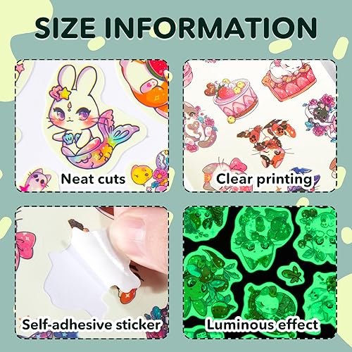 Miniatura 3 de Calcomanías luminosas que brillan en la oscuridad para interruptor de gato, interruptor de luz de habitación, calcomanías luminosas para niños,