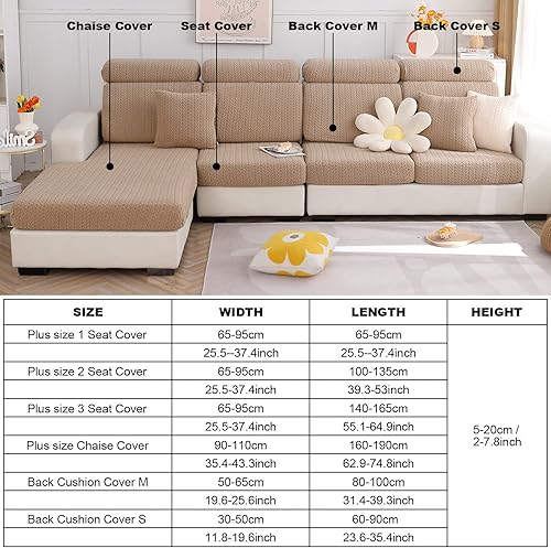 Vista 141 de Fundas para sofá, fundas universales mágicas para sofá, fundas elásticas para sofá en forma de L para sofá seccional, funda para sofá de 3 cojines