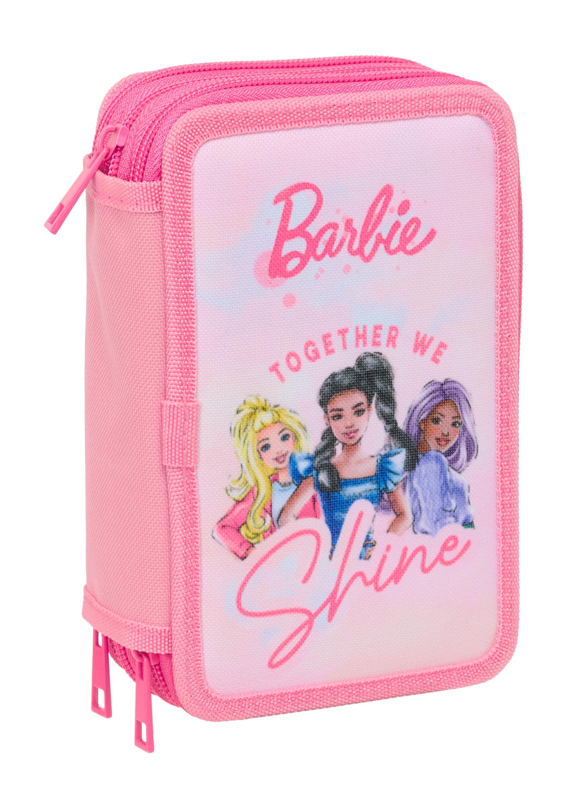 BARBIE - Astuccio scuola con 37 utili inclusi, astuccio per bambini, ideale per bambini dai 5 ai 14 anni, comodo e versatile, qualità e resistenza, 12,5 x 5,5 x 19,5 cm
