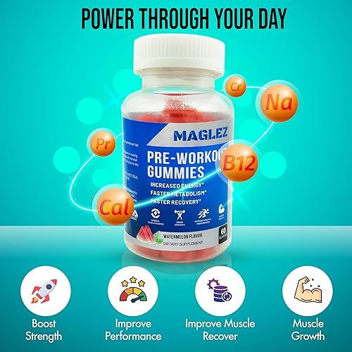 Miniatura 2 de Maglez, Gomitas preentrenamiento para hombres y mujeres, gomitas preentrenamiento con beta alanina  cafeína orgánica  picolinato de cromo  Sin
