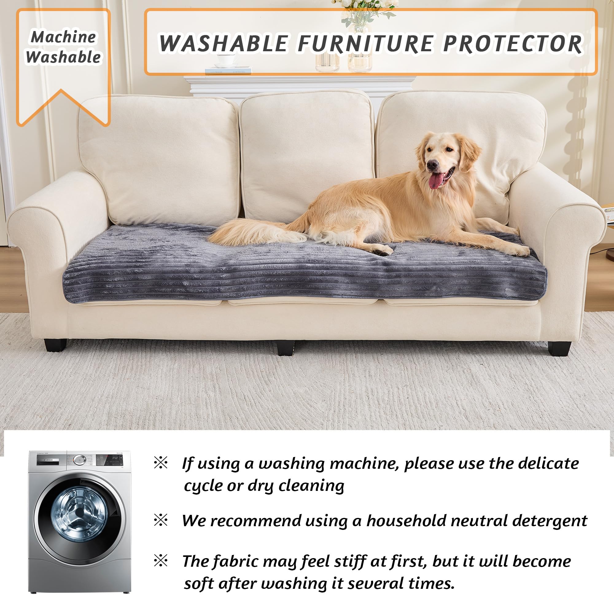 TIANSHU Manta Perro de Franela, Funda de sofá Cama para Perros Gatos Mascotas, Alfombra Antideslizante Lavable, Protector Sofa Impermeable, Colchón Suaves(Gris Oscuro, 182x182cm, 1 pc)