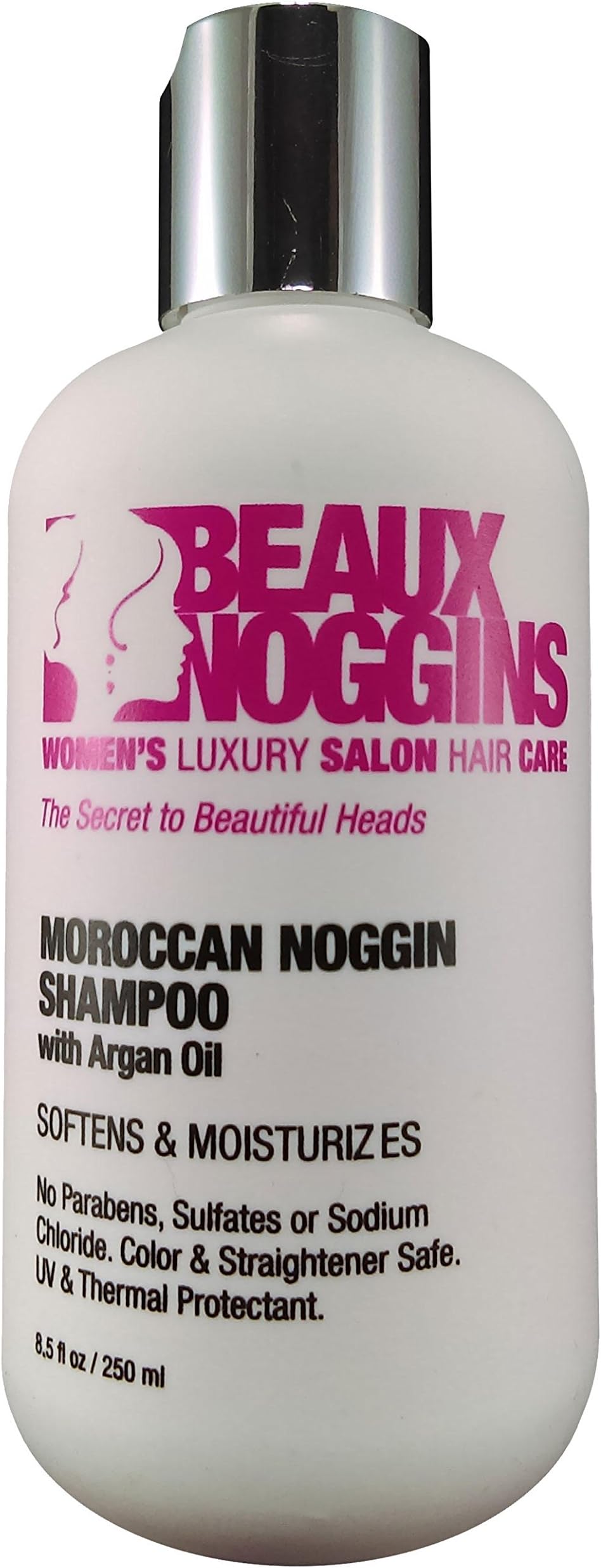 Moroccan Noggin BEST ARGAN OIL SHAMPOO by BEAUX NOGGINS Restores Damaged Hair - Controls Frizz- Increases Shine and Deeply Nourishes - Safe for All Hair Types & Color Treated Hair