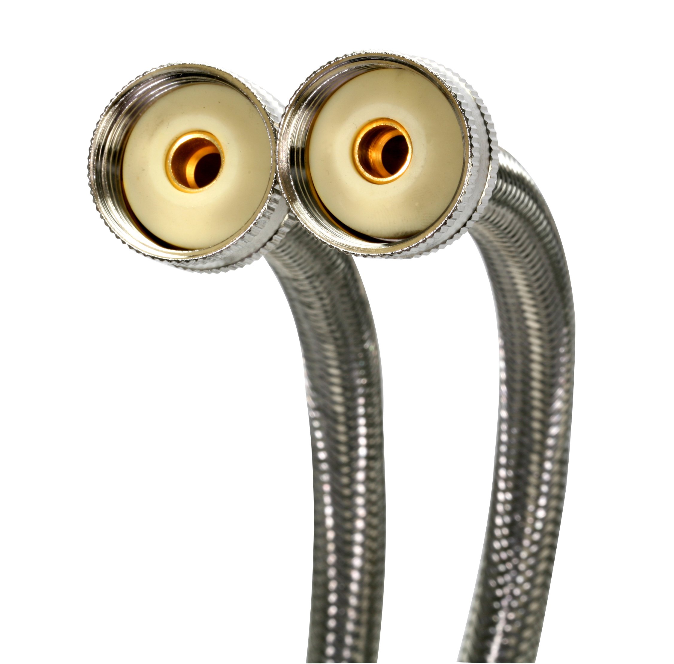 Fluidmaster 9WM60P2 Washing Machine Connector 2-Pack, Braided Stainless Steel - 3/4 Hose Fitting x 3/4 Hose Fitting, 60-Inch Length
