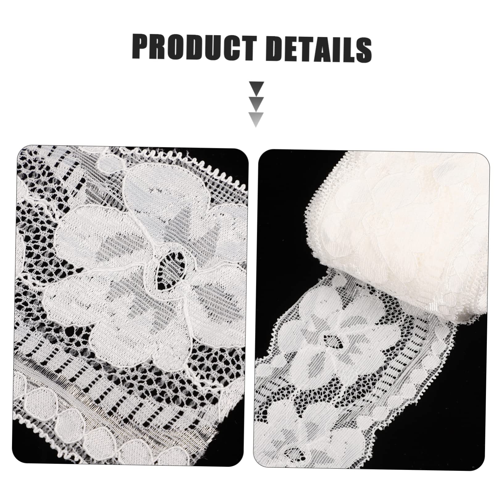 EXCEART 4piezas Lazo De Encaje Elástico Para Manualidades y Ropa Adorno De Costura Para Vestidos Decoración De
