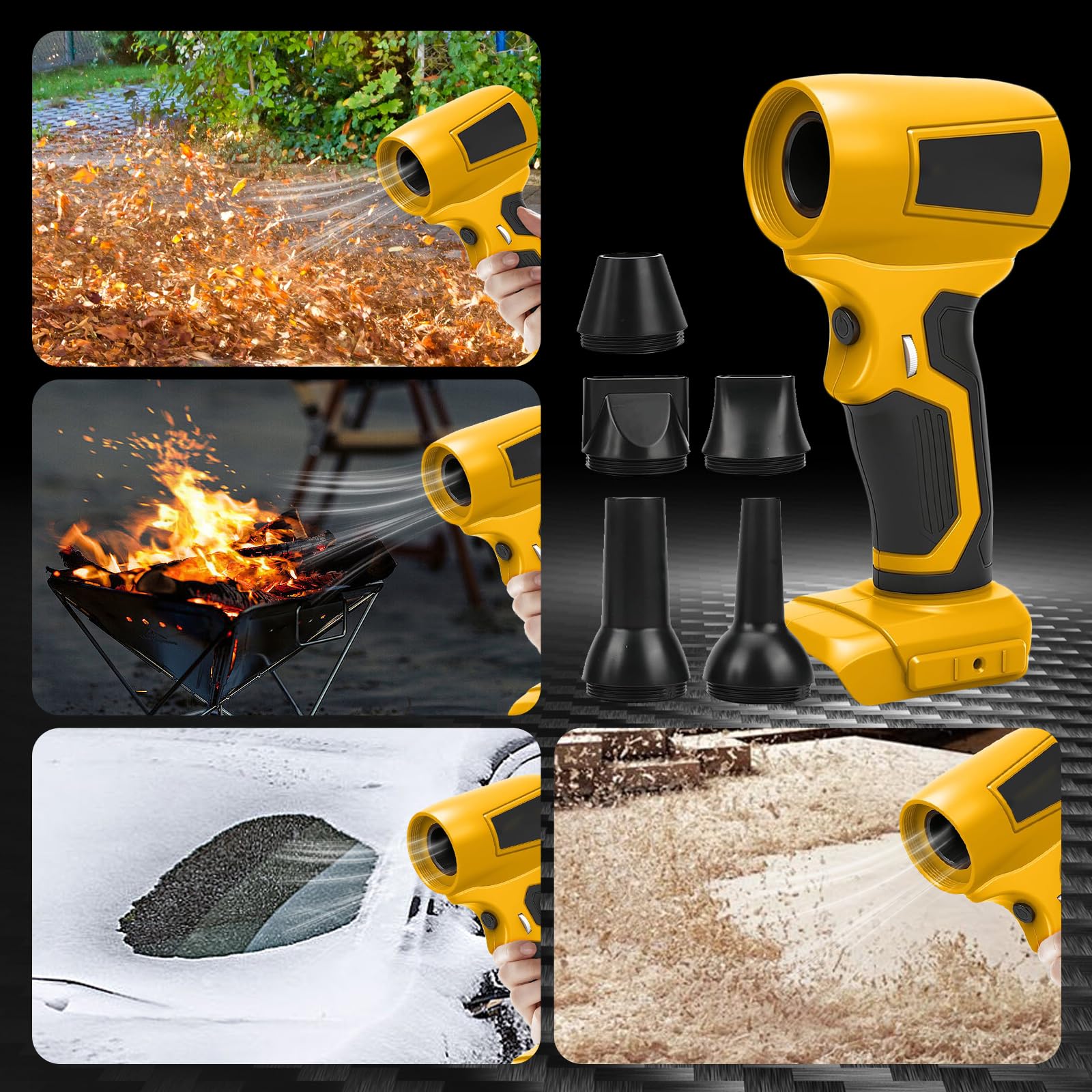 Soplador de hojas con batería para Dewalt 18 V MAX20 V Inalámbrico Turbina Soplador de polvo portátil para coche, soplador eléctrico pequeño para soplar hojas, nieve, polvo (sin batería)